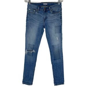 Levi's Boyfriend Skinny Patch Print Ripped Jeans Size 26 X 32 Women’s